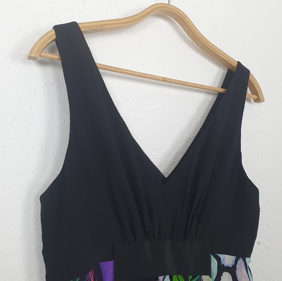 SEDUCE Womens Black/Bright Coloured Silk Sleeveless Dress Size 12 - Picture 2 of 5